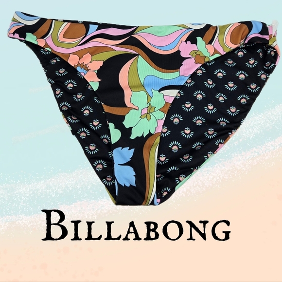 Billabong Women's Islands Away Reversible Low Rider Bikini Bottom Multicolor XL - Picture 1 of 11